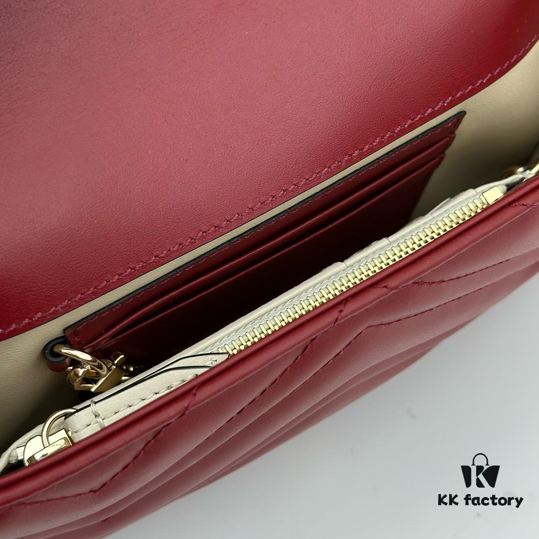 GUCCI Counter Quality, Top Original Single Item, Actual Photos, Model Number: 751526 Burgundy, Size: 21×12×5cm (W×H×D)