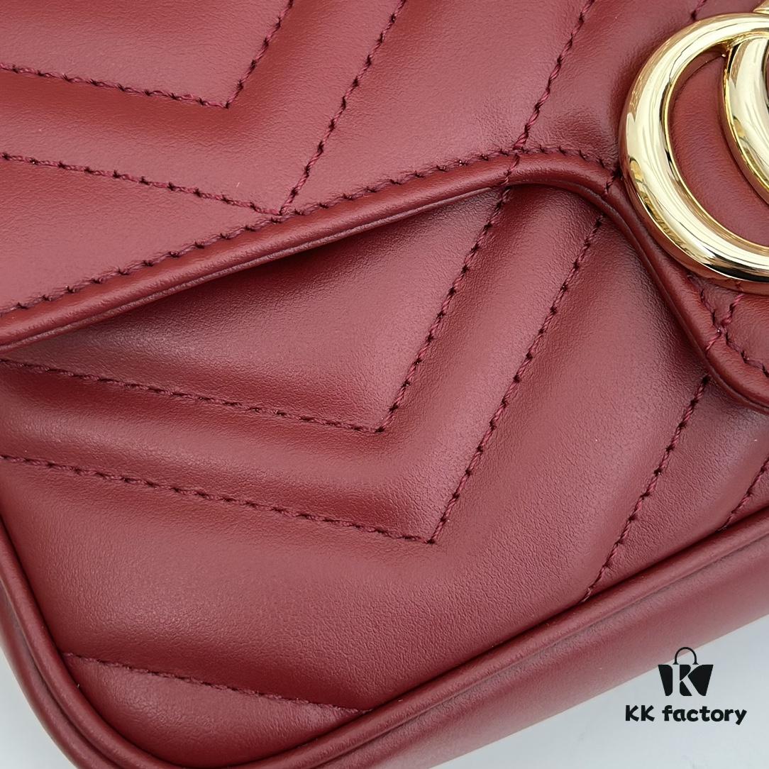 GUCCI Counter Quality, Top Original Single Item, Actual Photos, Model Number: 751526 Burgundy, Size: 21×12×5cm (W×H×D)