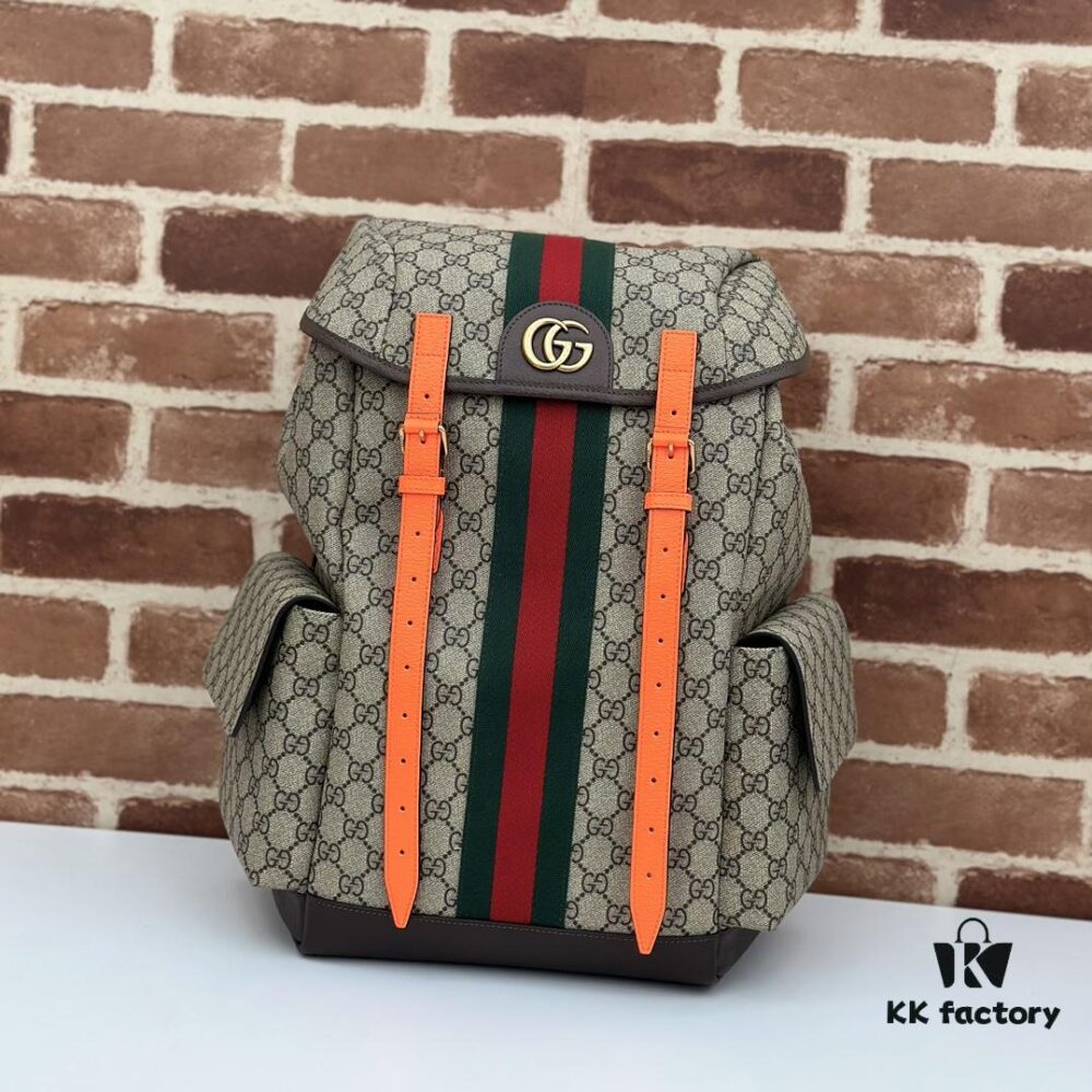 GUCCI Counter Quality, Top Original Single Item, Actual Photos! Model No. 598140 Fluorescent Orange, Size: 24cm (W) x 40cm (H) x 16cm (Side Width), In Stock Ready to Ship