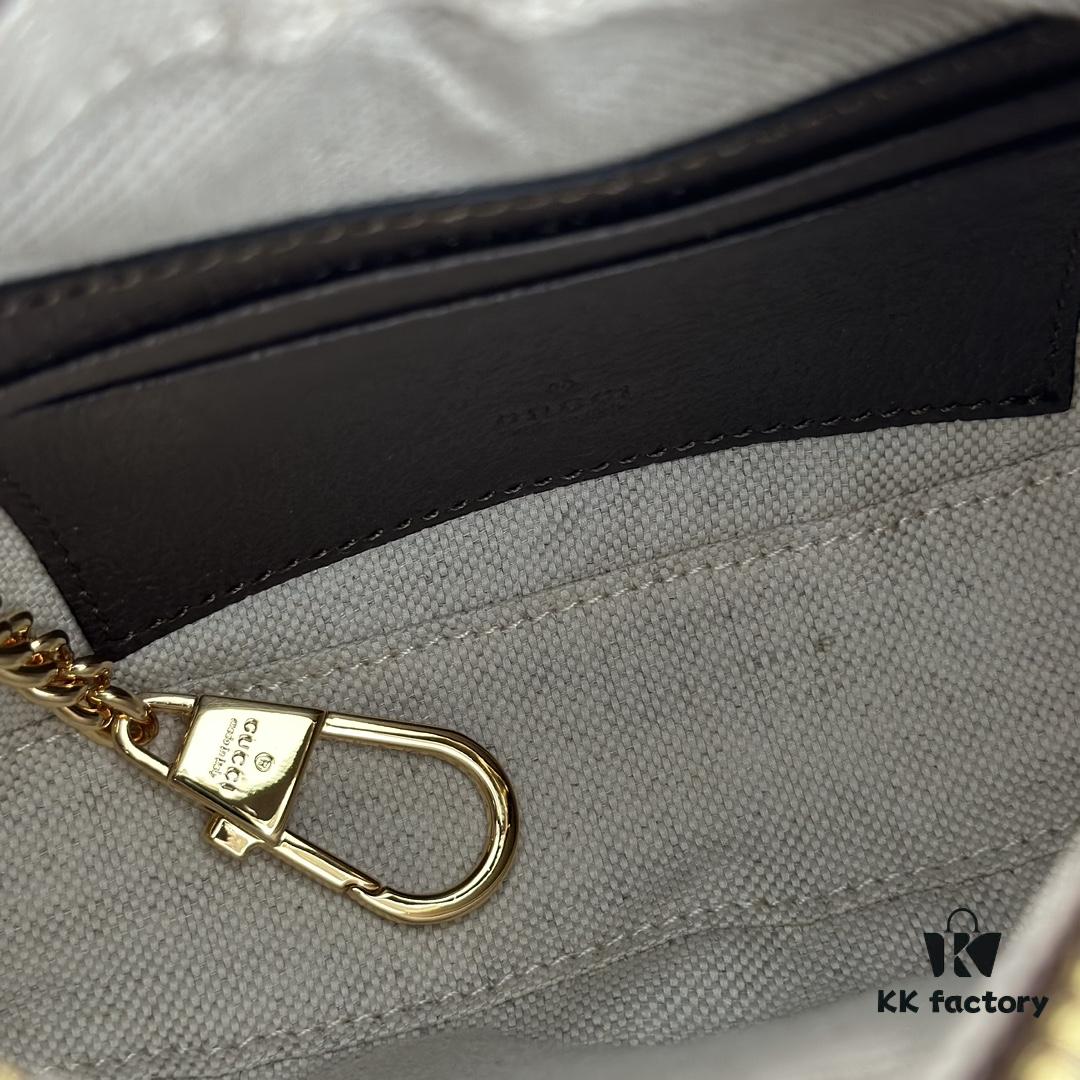 GUCCI Counter Quality, Top Original Single Item, Actual Photos! Model No. 772308 Brown Size: Width 20cm x Height 14.5cm x Side Width 4cm, In Stock Ready to Ship