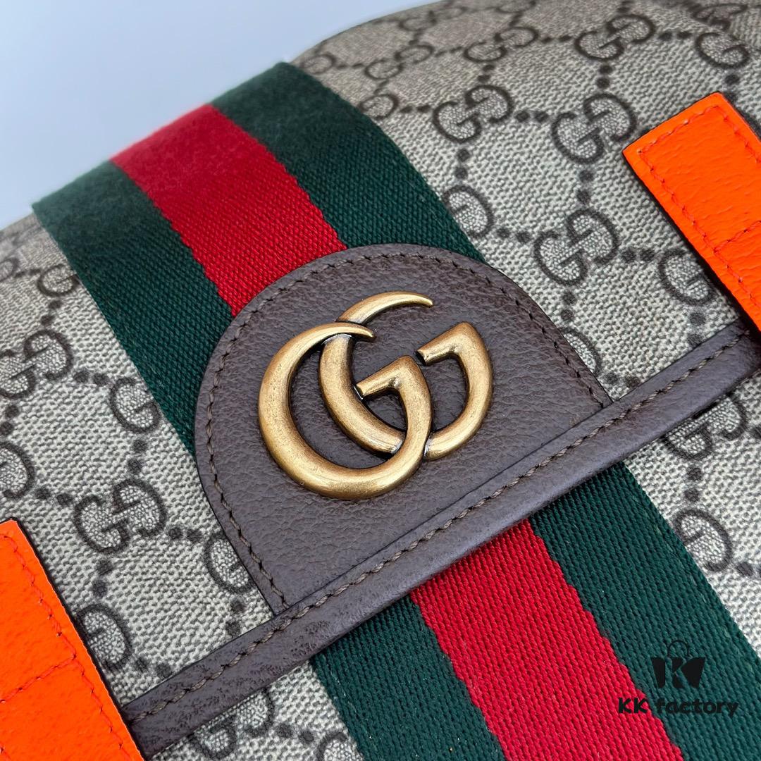 GUCCI Counter Quality, Top Original Single Item, Actual Photos! Model No. 598140 Fluorescent Orange, Size: 24cm (W) x 40cm (H) x 16cm (Side Width), In Stock Ready to Ship