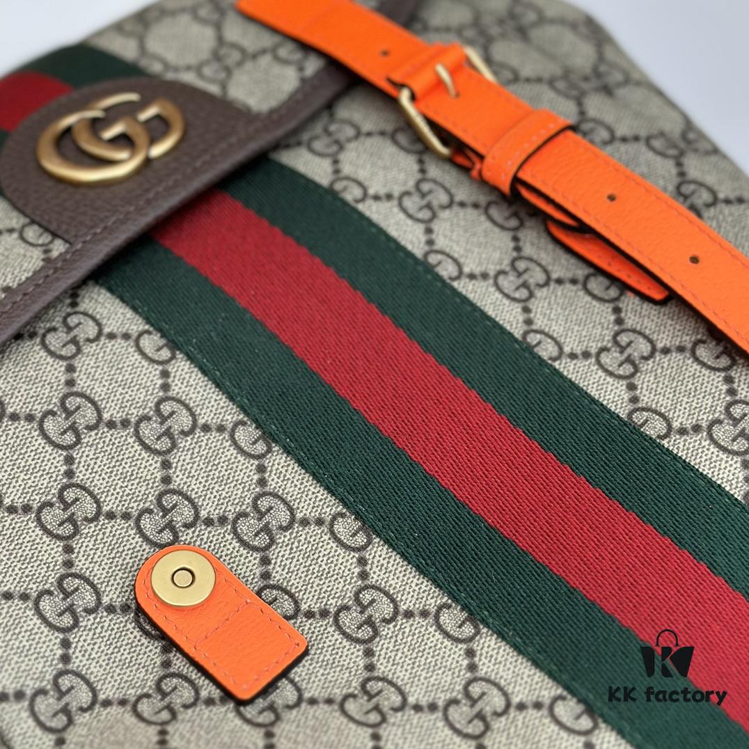 GUCCI Counter Quality, Top Original Single Item, Actual Photos! Model No. 598140 Fluorescent Orange, Size: 24cm (W) x 40cm (H) x 16cm (Side Width), In Stock Ready to Ship