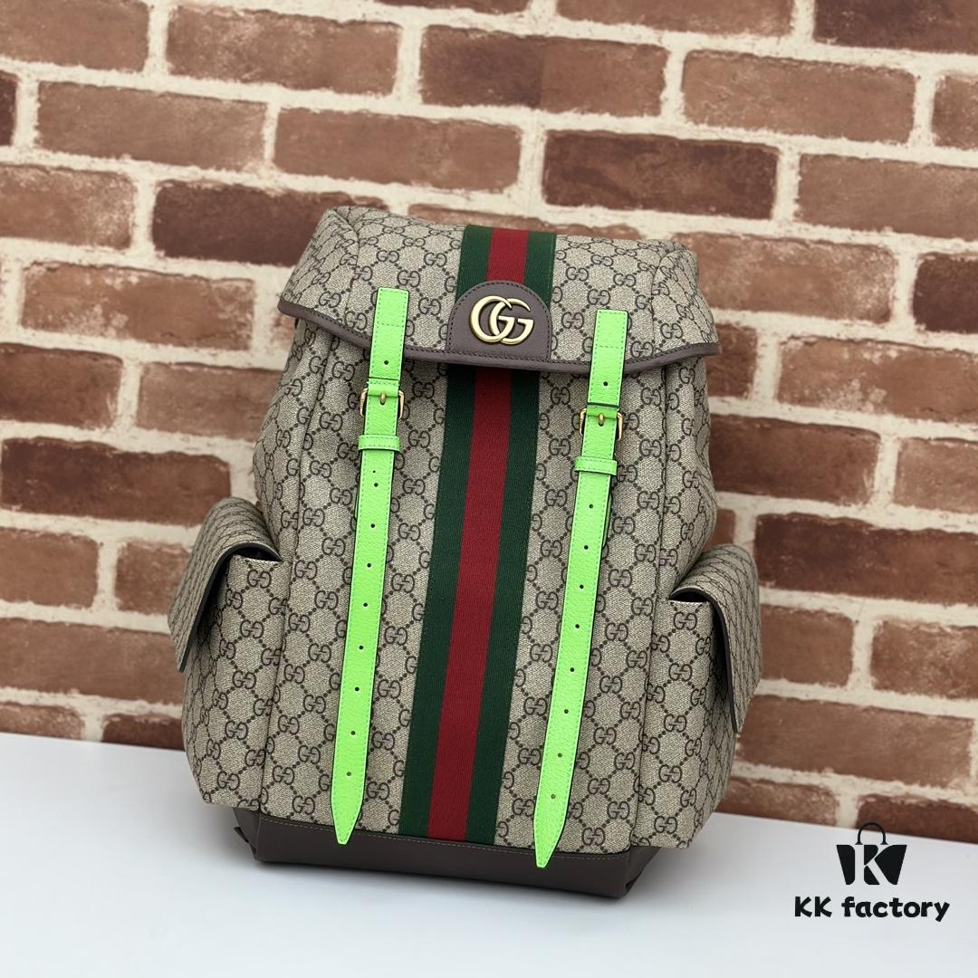 GUCCI Counter Quality, Top Original Single Item, Real Photos! Model No. 598140 Fluorescent Green, Size: 24 x 40 x 16 cm (W x H x D), In Stock