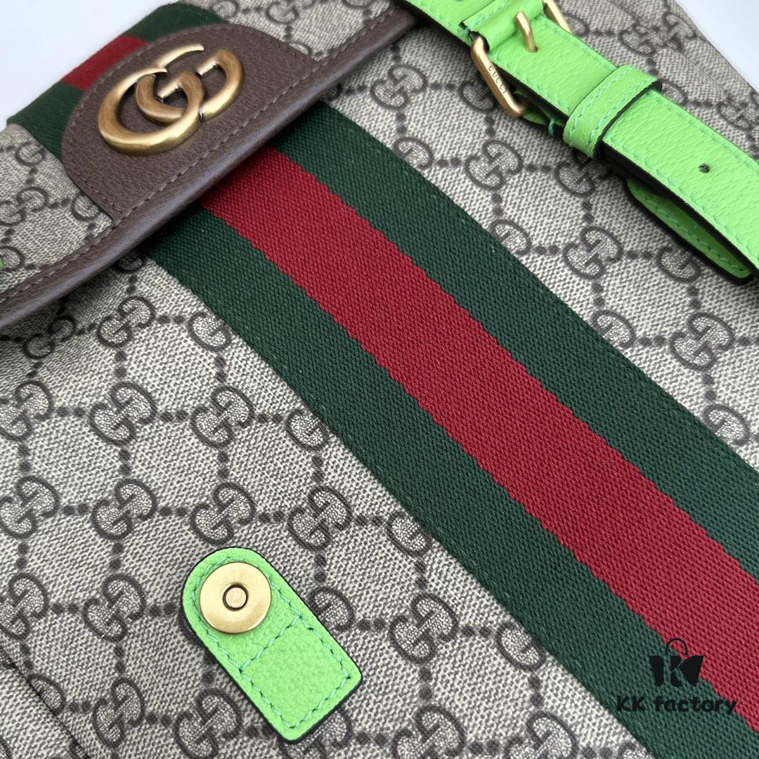 GUCCI Counter Quality, Top Original Single Item, Real Photos! Model No. 598140 Fluorescent Green, Size: 24 x 40 x 16 cm (W x H x D), In Stock