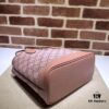 GUCCI Counter Quality, Top Original Single Item, Real Photo! Model No. 742102/726762 Pink Fabric with Pink Leather, Size: 25cm (W) x 22cm (H) x 12cm (D), Ready to Ship
