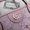 GUCCI Counter Quality, Top Original Single Item, Real Photo! Model No. 742102/726762 Pink Fabric with Pink Leather, Size: 25cm (W) x 22cm (H) x 12cm (D), Ready to Ship