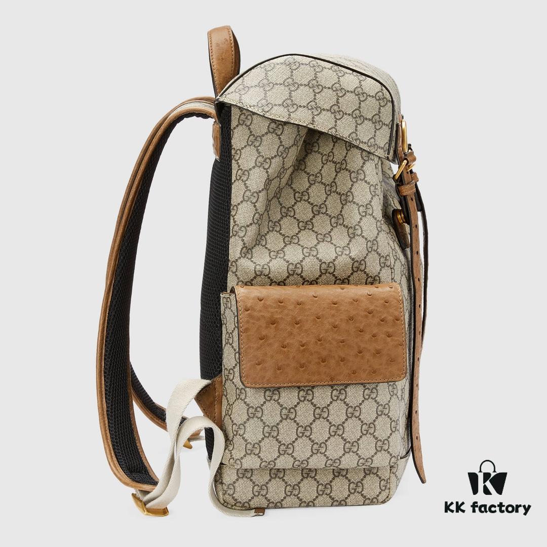 GUCCI New Arrival High-Quality Authentic Stock, Top-Grade Original Order Item, Model No.: 710859 Ostrich Texture, Size: W24xH40xD16cm, Ready Stock Available