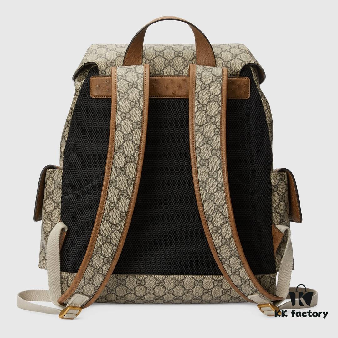 GUCCI New Arrival High-Quality Authentic Stock, Top-Grade Original Order Item, Model No.: 710859 Ostrich Texture, Size: W24xH40xD16cm, Ready Stock Available