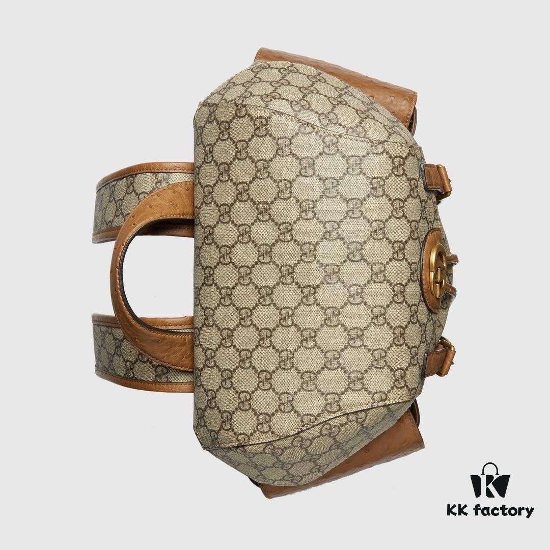 GUCCI New Arrival High-Quality Authentic Stock, Top-Grade Original Order Item, Model No.: 710859 Ostrich Texture, Size: W24xH40xD16cm, Ready Stock Available