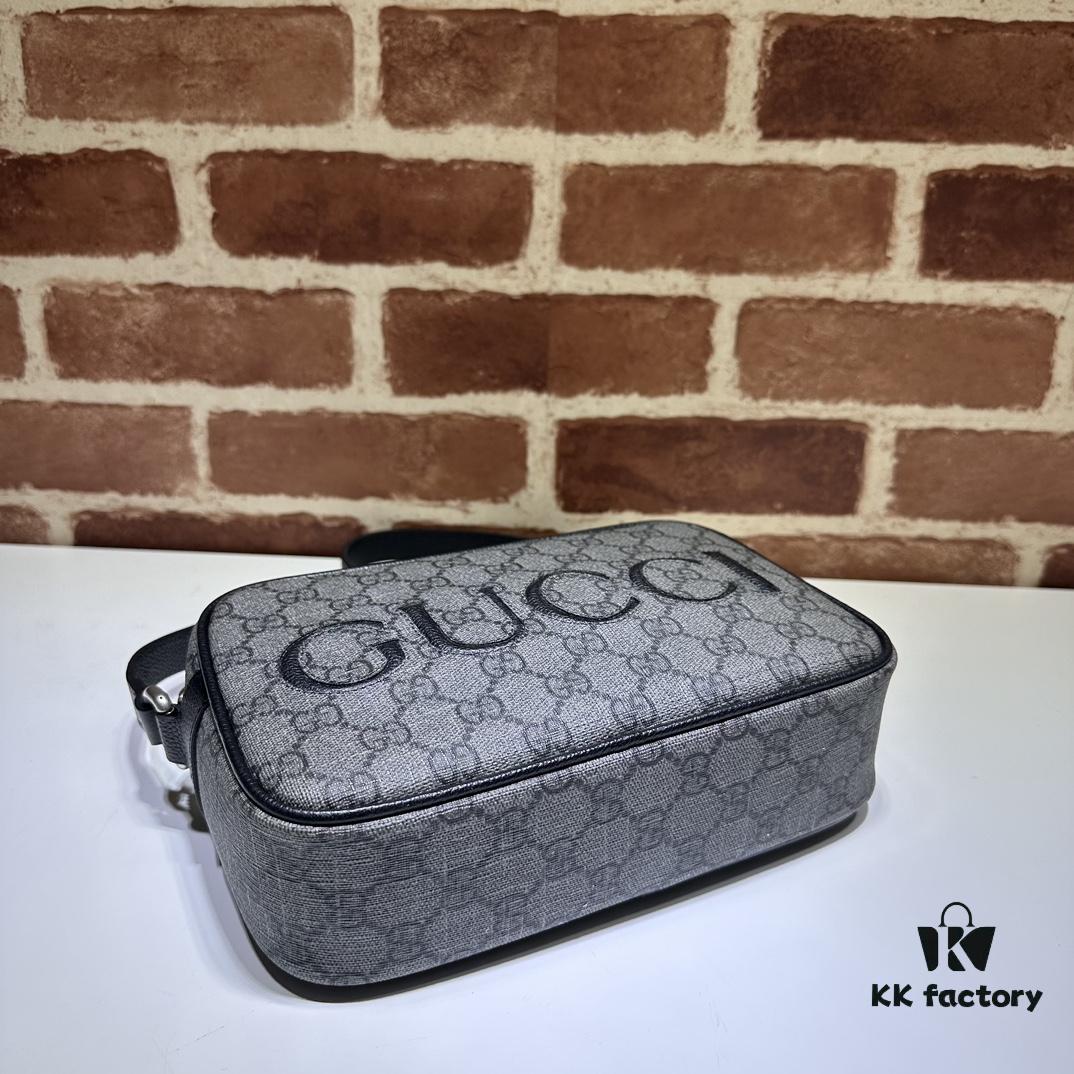 GUCCI New Arrival Cabinet Quality, Top Original Single Item, Actual Photos. Model No. 768391 Grey Rubber, Size 14×23.5×6 cm, In Stock Ready to Ship