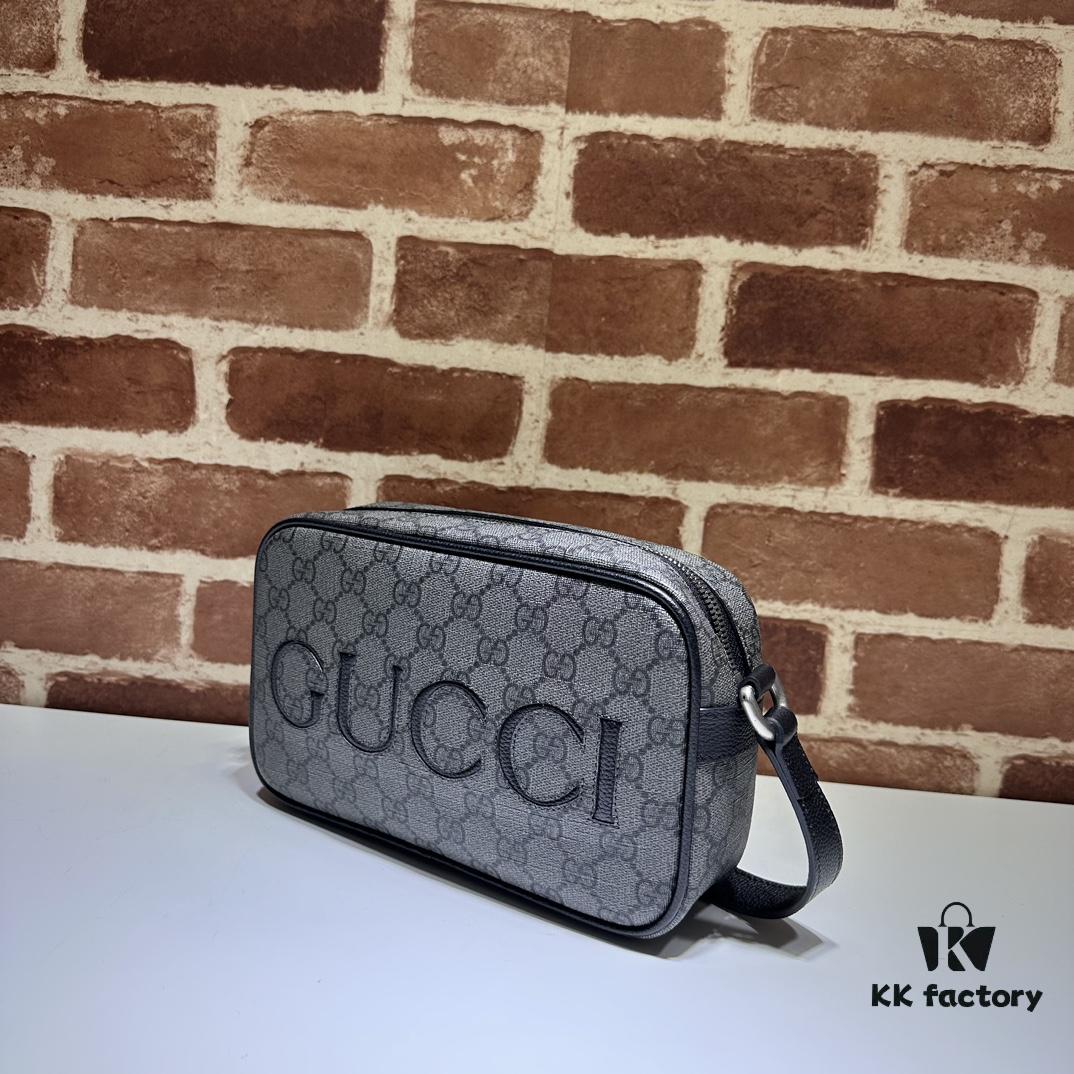 GUCCI New Arrival Cabinet Quality, Top Original Single Item, Actual Photos. Model No. 768391 Grey Rubber, Size 14×23.5×6 cm, In Stock Ready to Ship
