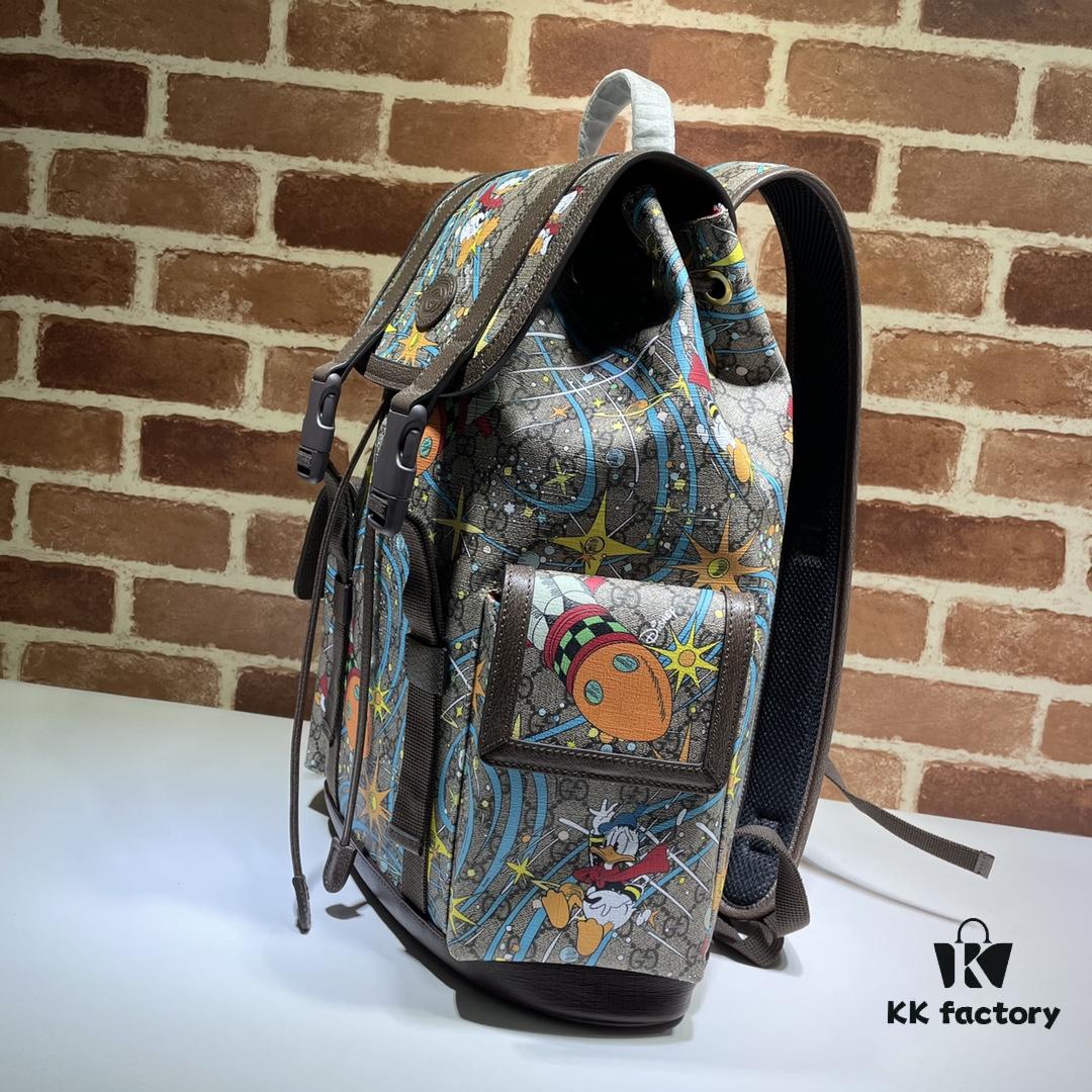 GUCCI High-End Original Stock, Premium Quality, Real Photos! Model No. 645051 Donald Duck Design, Size: 34.5 x 44 x 12.5 cm