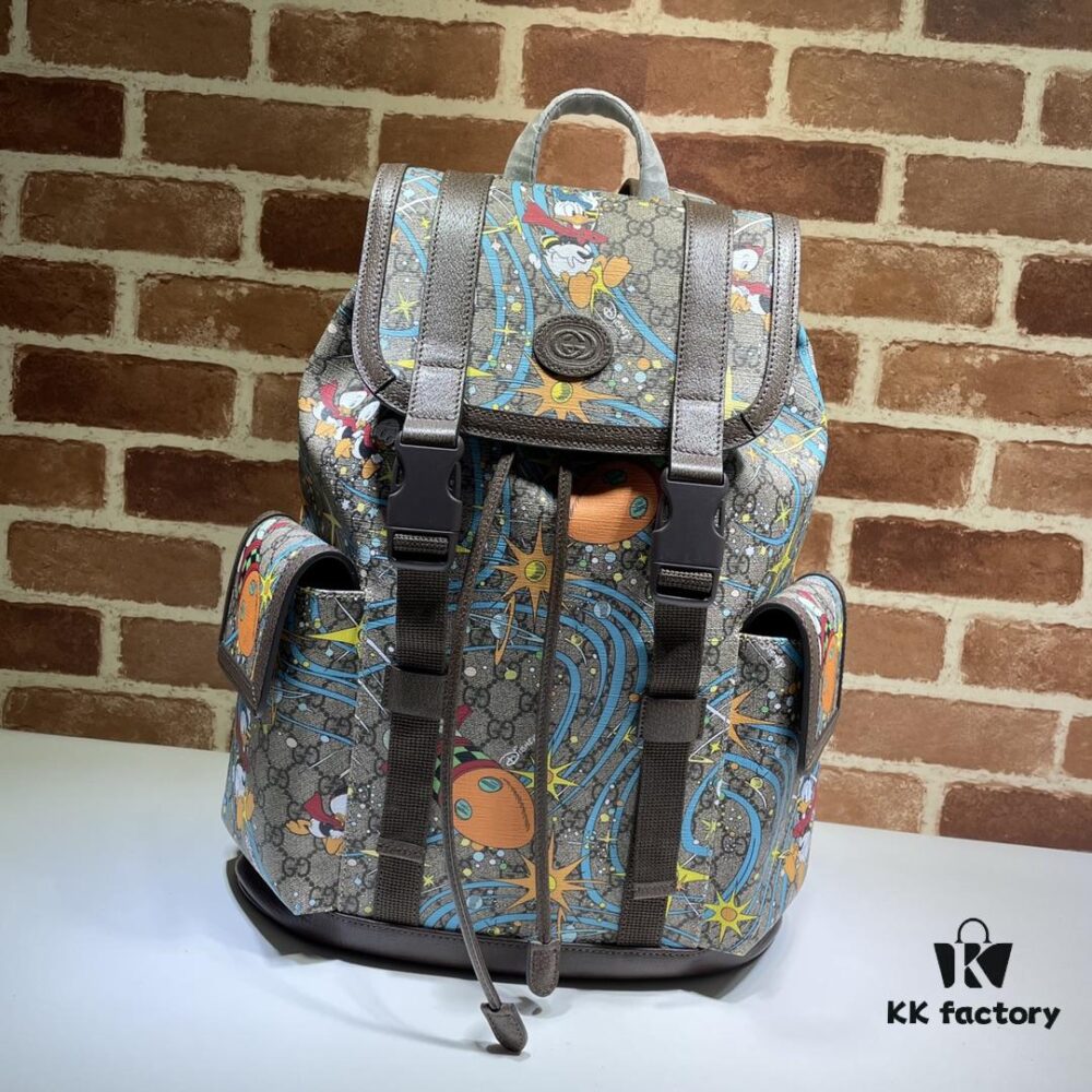 GUCCI High-End Original Stock, Premium Quality, Real Photos! Model No. 645051 Donald Duck Design, Size: 34.5 x 44 x 12.5 cm