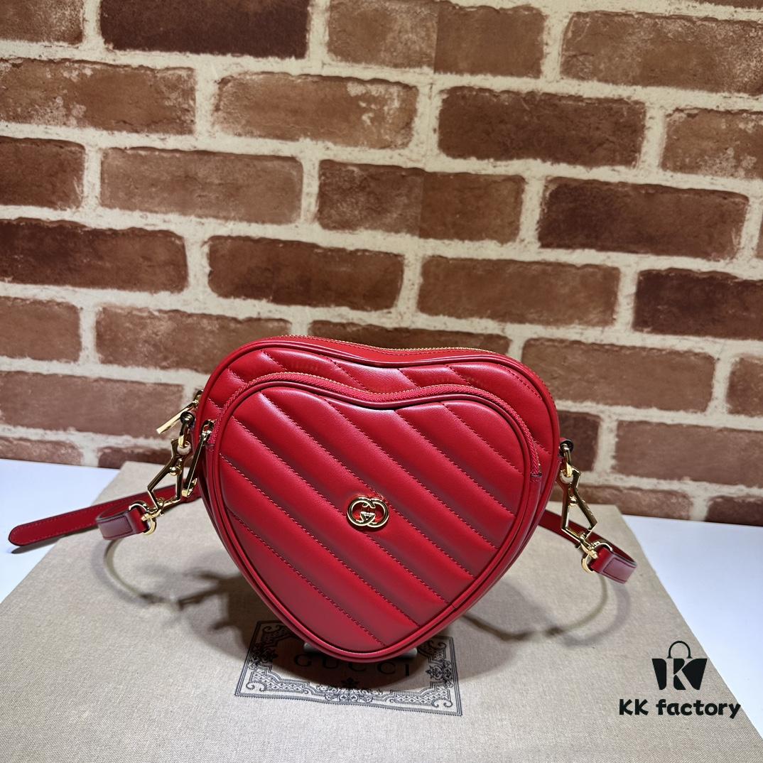 GUCCI New Arrival High-Quality Original Order Item, Real Photo! Model No. 751628 Red, Size: 20cm W x 17.5cm H x 6.5cm D, In Stock and Ready to Ship