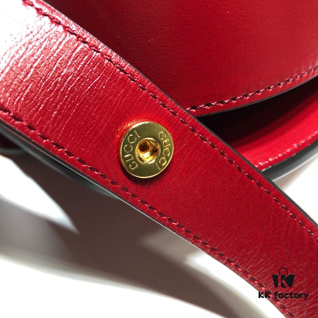 GUCCI Counter Quality, Top Original Single Item, Actual Photos! Model Number 602204, Bright Red Full Leather. Size: W25xH18xD8, In Stock and Ready to Ship