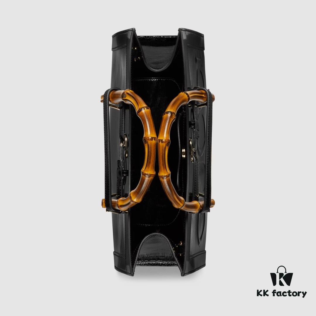 GUCCI New Arrival High-Quality Authentic Stock, Top-Tier Original Single Item, Real Photo, Model No.: 678842, Black Patent Leather with Logo Print, Size: W35 x H30 x D14cm, Available for Immediate Shipment