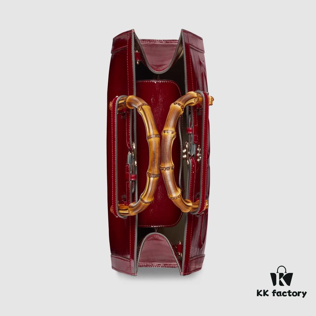 GUCCI New Arrival High-Quality Authentic Stock, Top-Grade Original Order Item, Real Photo, Model No.: 678842 Red Patent Leather with Logo Print, Size: W35 x H30 x D14cm, In Stock for Immediate Shipment