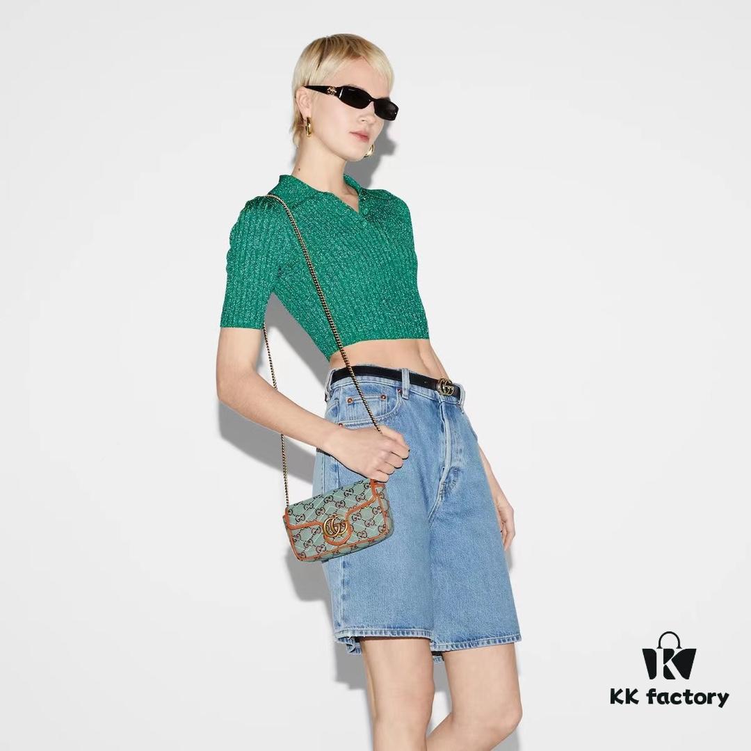 GUCCI New Arrival Cabinet Quality, Top Original Single Item, Actual Photos, Model Number 783141 Canvas Blue-Brown