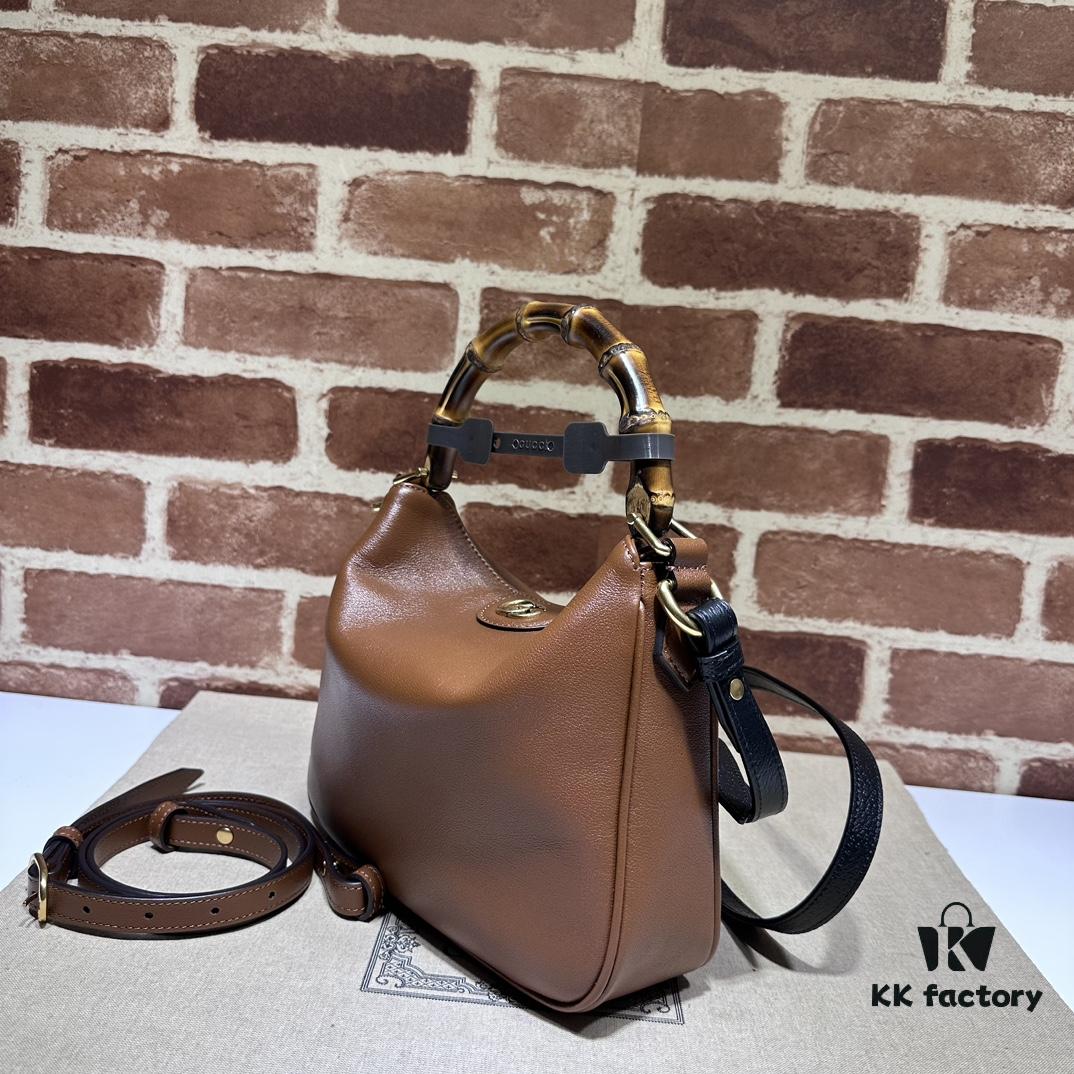 GUCCI High-End Original Order Item, Genuine Quality, Real Photo! Model No. 746251 Brown Leather, Size: 24cm (W) x 15cm (H) x 5cm (Side Width), In Stock for Immediate Shipment