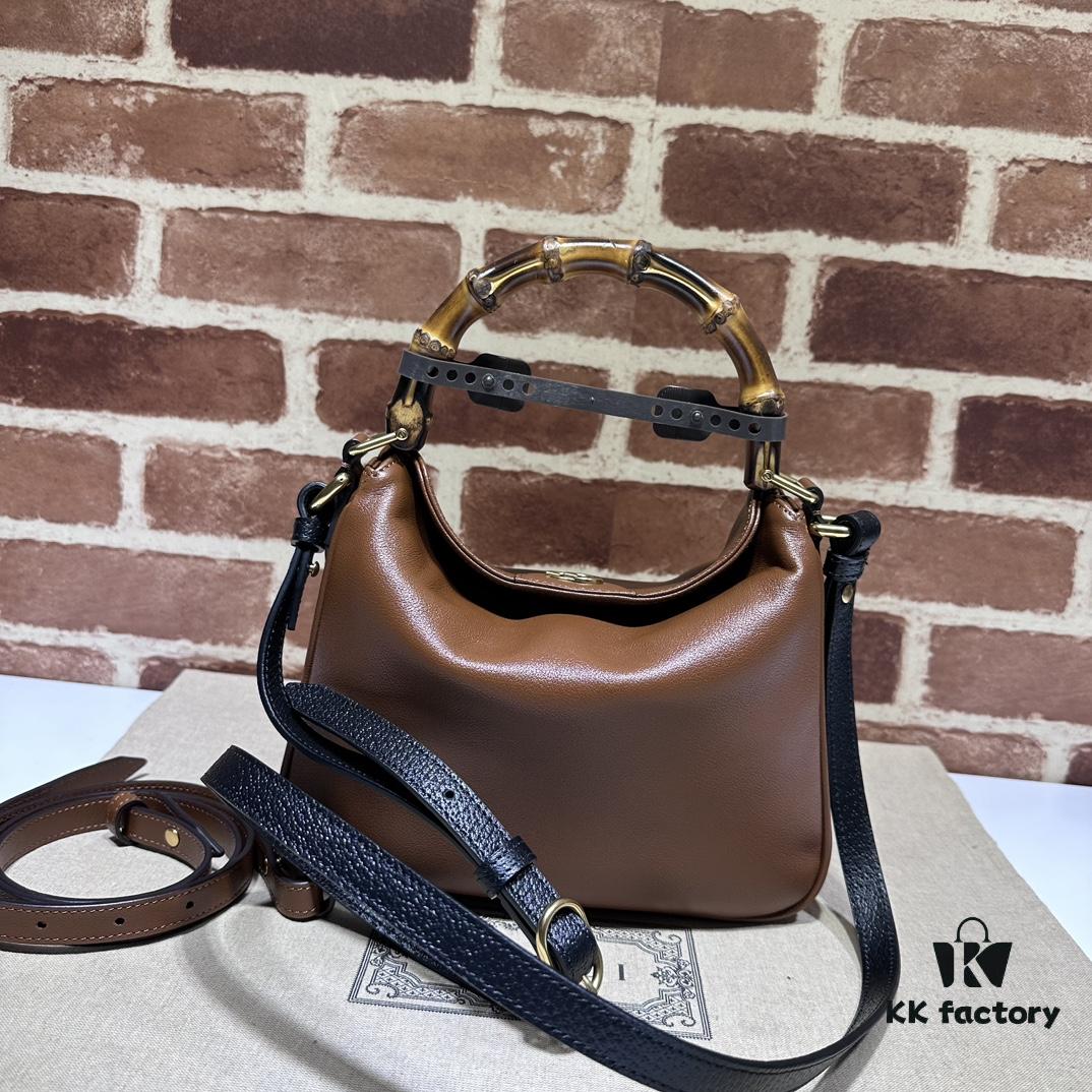 GUCCI High-End Original Order Item, Genuine Quality, Real Photo! Model No. 746251 Brown Leather, Size: 24cm (W) x 15cm (H) x 5cm (Side Width), In Stock for Immediate Shipment
