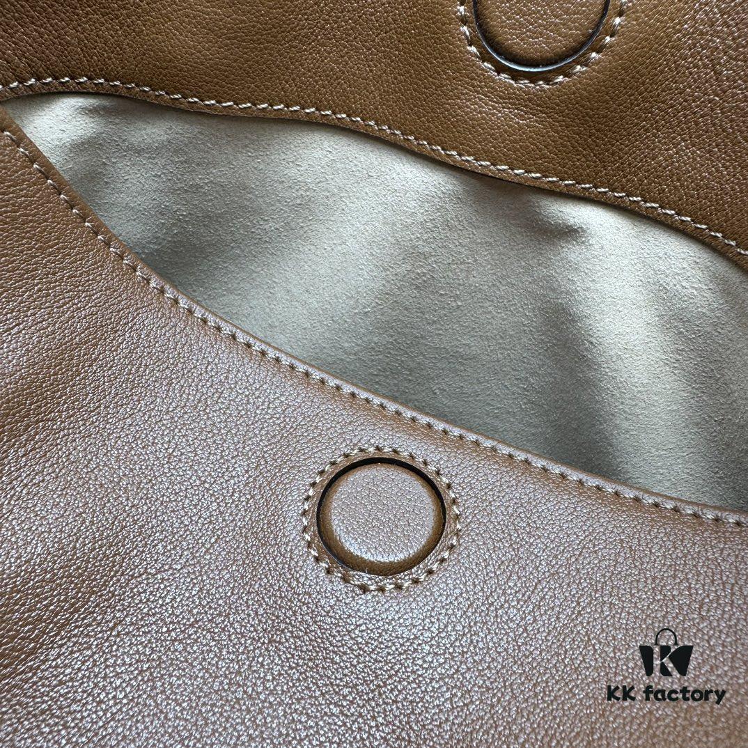 GUCCI High-End Original Order Item, Genuine Quality, Real Photo! Model No. 746251 Brown Leather, Size: 24cm (W) x 15cm (H) x 5cm (Side Width), In Stock for Immediate Shipment