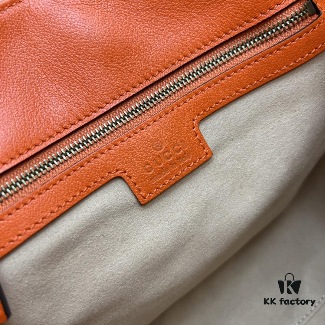 GUCCI Counter Quality, Top Original Single Item, Actual Photos! Model No. 746251 Orange, Size: 24cm (W) x 15cm (H) x 5cm (Side Width), In Stock and Ready to Ship