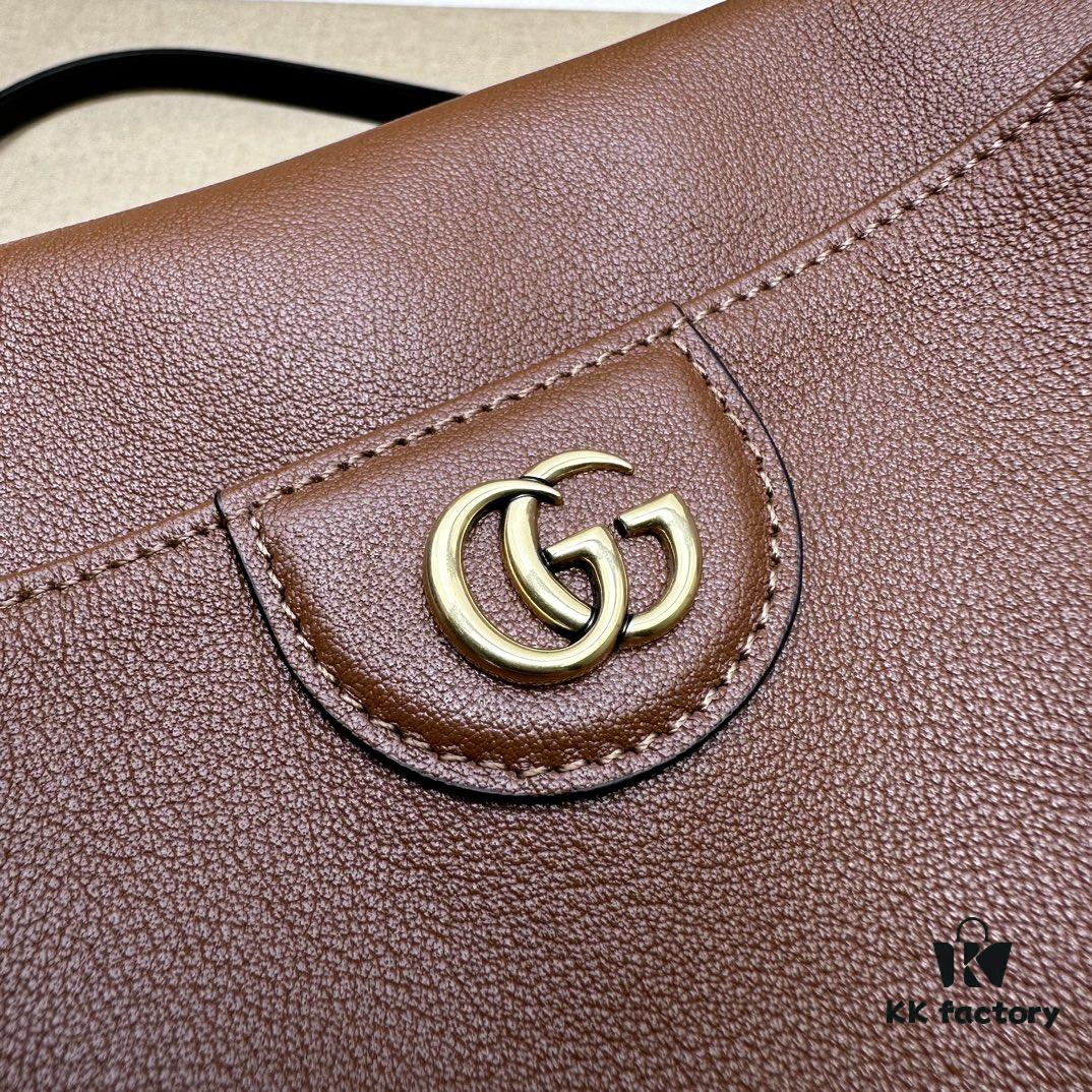 GUCCI New Arrival High-Quality Authentic Stock, Top-Tier Original Single Item, Real Photo, Model No. 746124 Brown Leather, Size 30×23×6.5