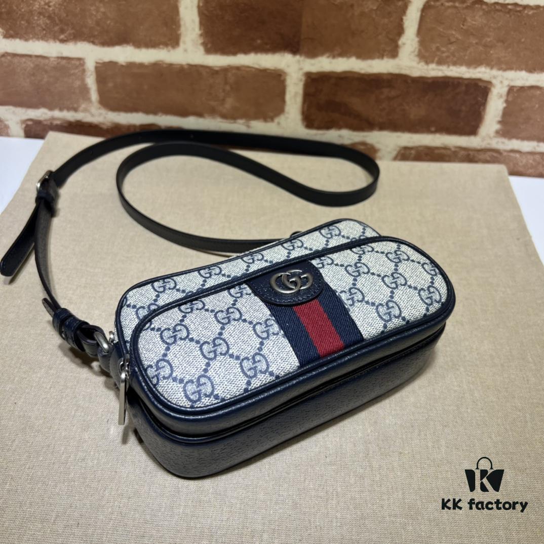 GUCCI New Arrival Cabinet Quality, Top Original Single Item, Actual Photos! Model No. 722557 Blue Edge, Size: 18 x 11 x 6 cm