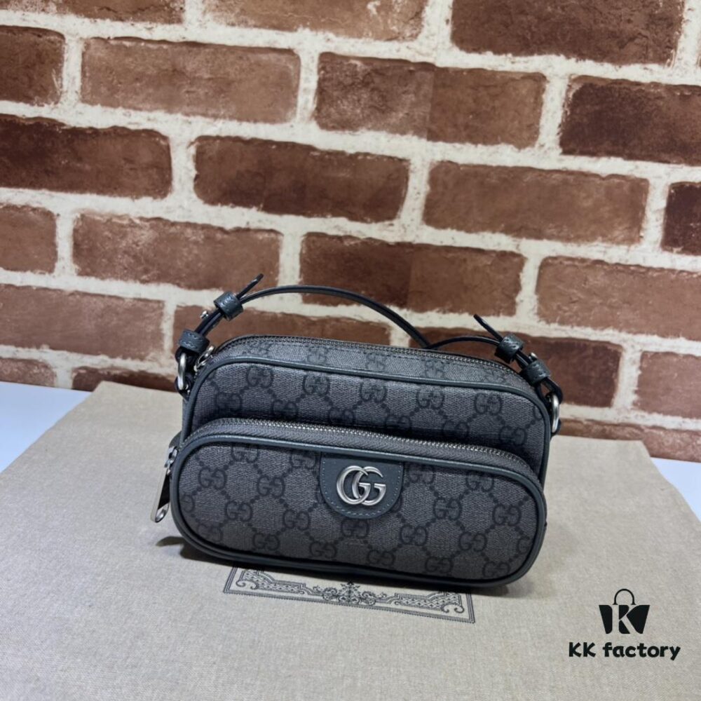 GUCCI New Arrival Cabinet Quality, Top Original Single Item, Actual Photos! Model No. 722557 Gray, Size: 18 x 11 x 6 cm