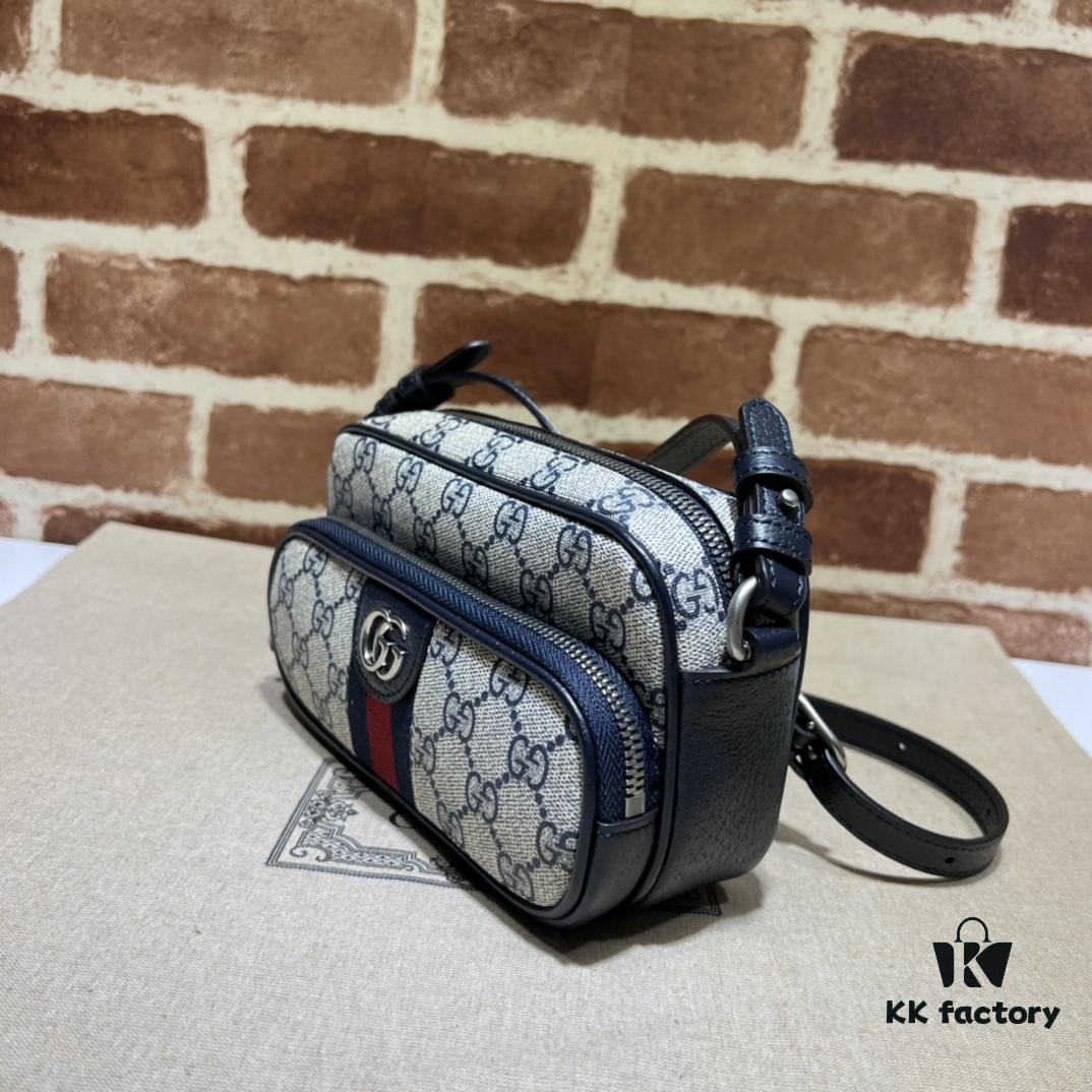 GUCCI New Arrival Cabinet Quality, Top Original Single Item, Actual Photos! Model No. 722557 Blue Edge, Size: 18 x 11 x 6 cm