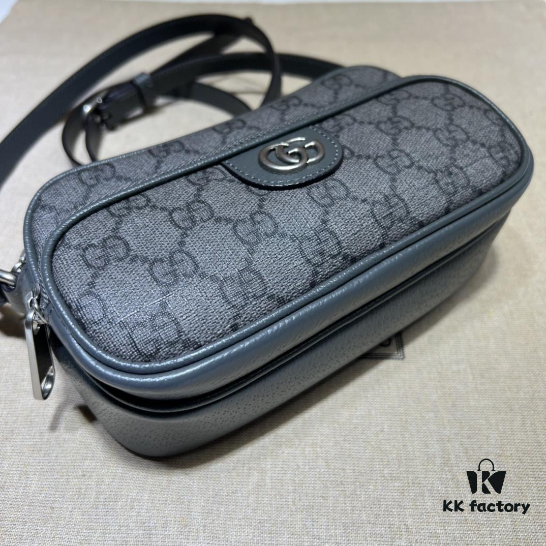 GUCCI New Arrival Cabinet Quality, Top Original Single Item, Actual Photos! Model No. 722557 Gray, Size: 18 x 11 x 6 cm
