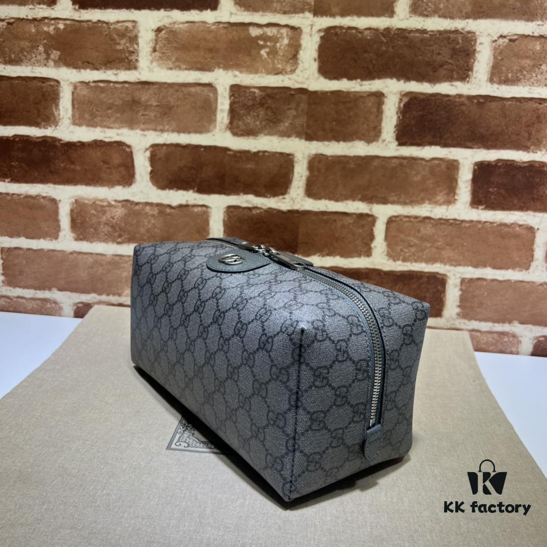GUCCI Counter Quality, Top Original Single Item, Actual Photos! Model No. 572767 Gray PVC/Gray Leather, Dimensions: 25.5cm (W) x 12cm (H) x 11.5cm (D), In Stock and Ready to Ship