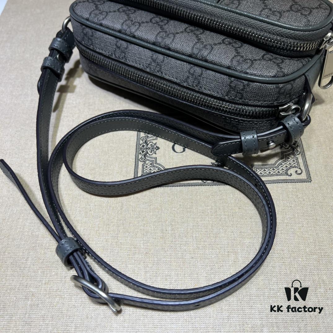 GUCCI New Arrival Cabinet Quality, Top Original Single Item, Actual Photos! Model No. 722557 Gray, Size: 18 x 11 x 6 cm