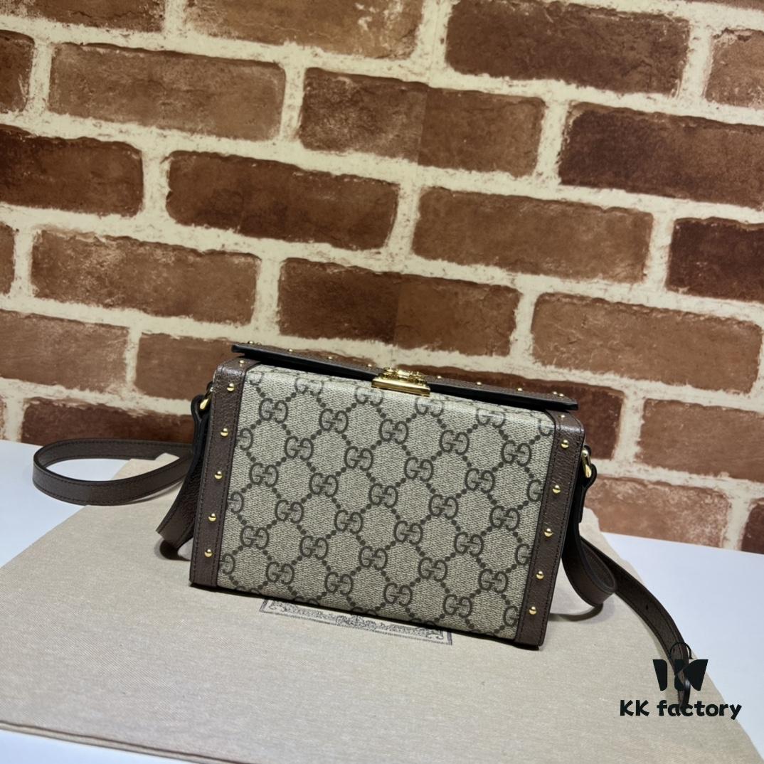 GUCCI New Arrival Cabinet Quality, Top Original Single Item, Actual Photos. Model No. 678460 Coffee Color, Dimensions 18.5×10.5×7.5cm, In Stock Ready to Ship