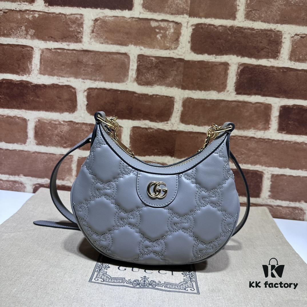 GUCCI High-End Original Order, Counter Quality, Real Photos! Model No. 739736 Gray, Size: 21cm W x 14cm H x 6cm D, In Stock