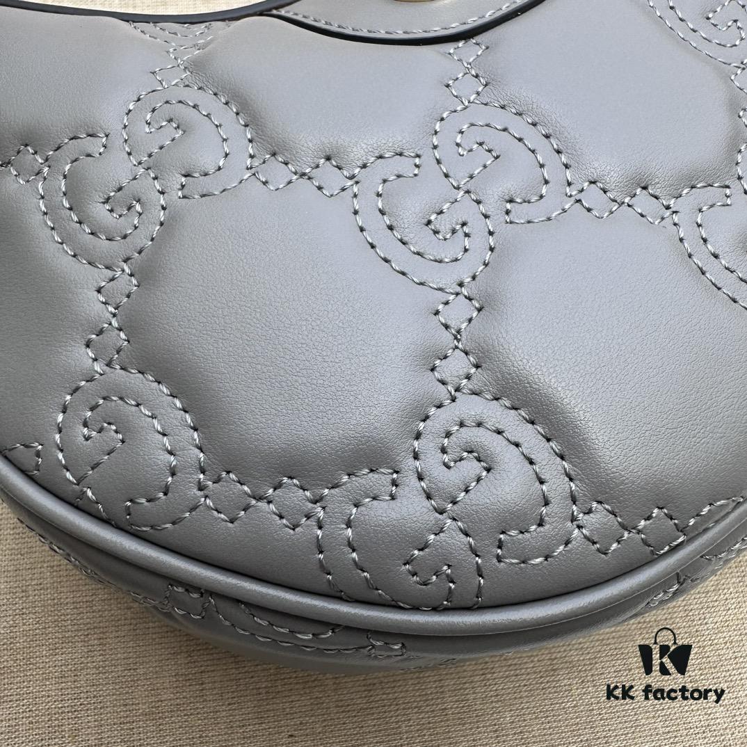 GUCCI High-End Original Order, Counter Quality, Real Photos! Model No. 739736 Gray, Size: 21cm W x 14cm H x 6cm D, In Stock