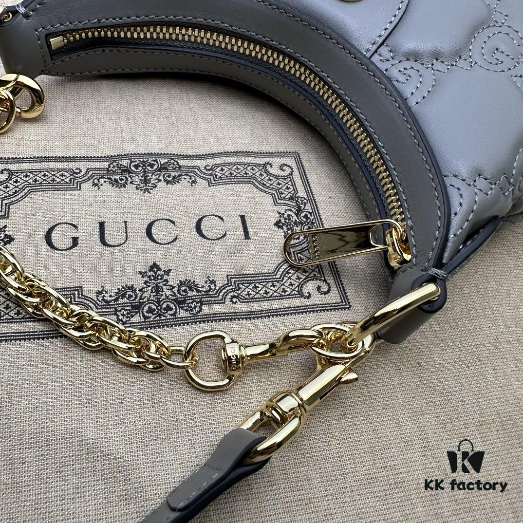 GUCCI High-End Original Order, Counter Quality, Real Photos! Model No. 739736 Gray, Size: 21cm W x 14cm H x 6cm D, In Stock