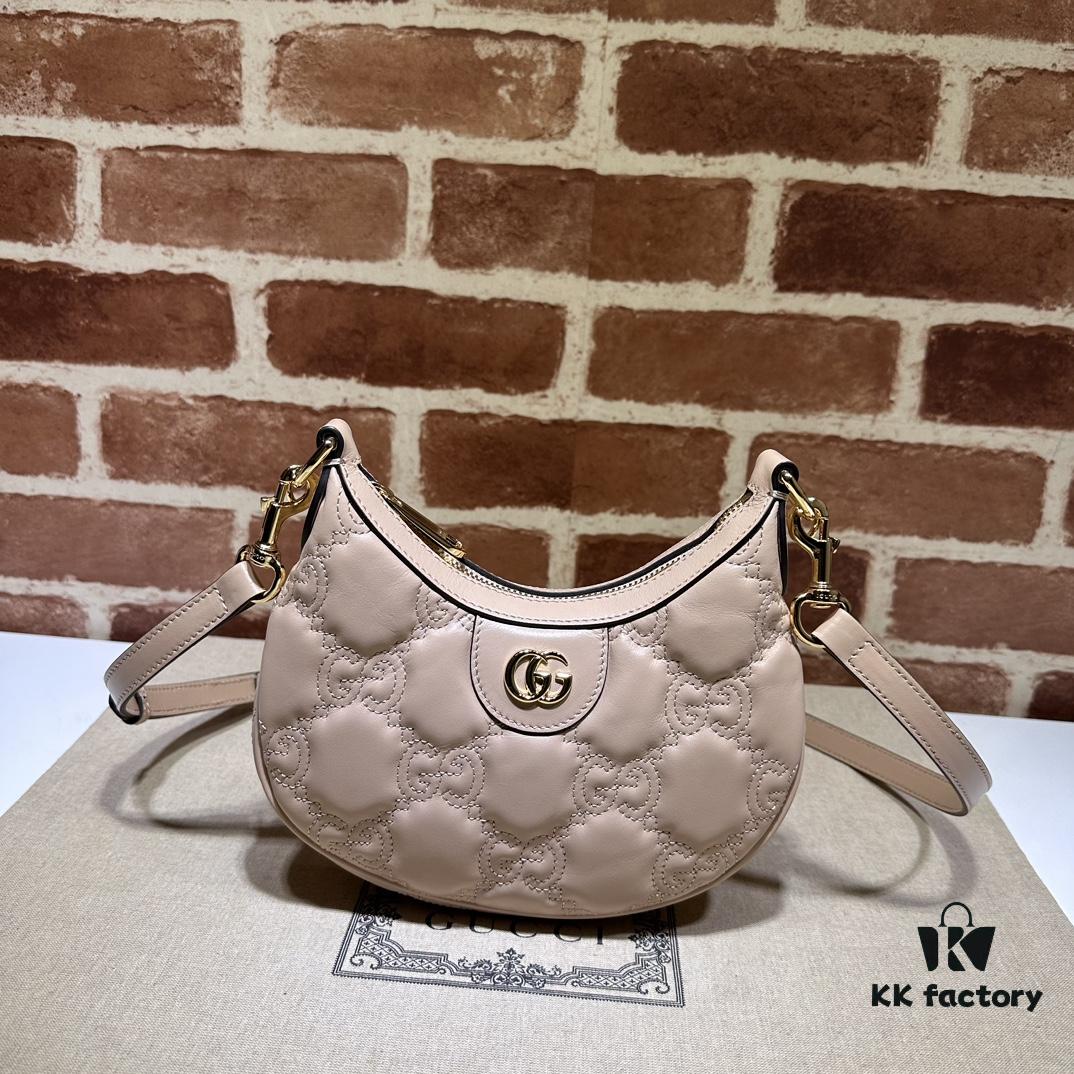 GUCCI Counter Quality, Top Original Single Item, Actual Photos! Model No. 739736 Pinkish Beige, Size: 21cm W x 14cm H x 6cm Side Width, In Stock Ready to Ship