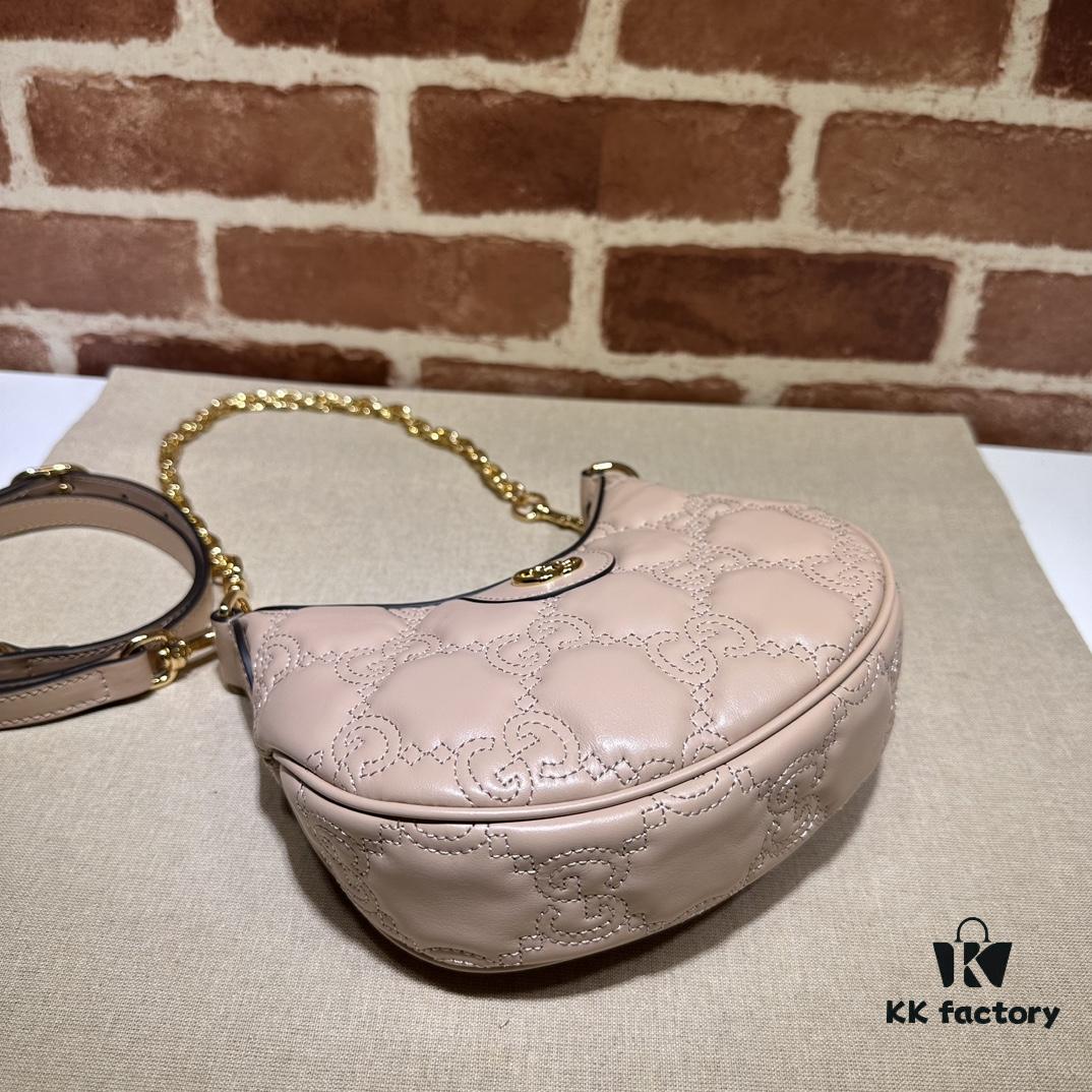 GUCCI Counter Quality, Top Original Single Item, Actual Photos! Model No. 739736 Pinkish Beige, Size: 21cm W x 14cm H x 6cm Side Width, In Stock Ready to Ship