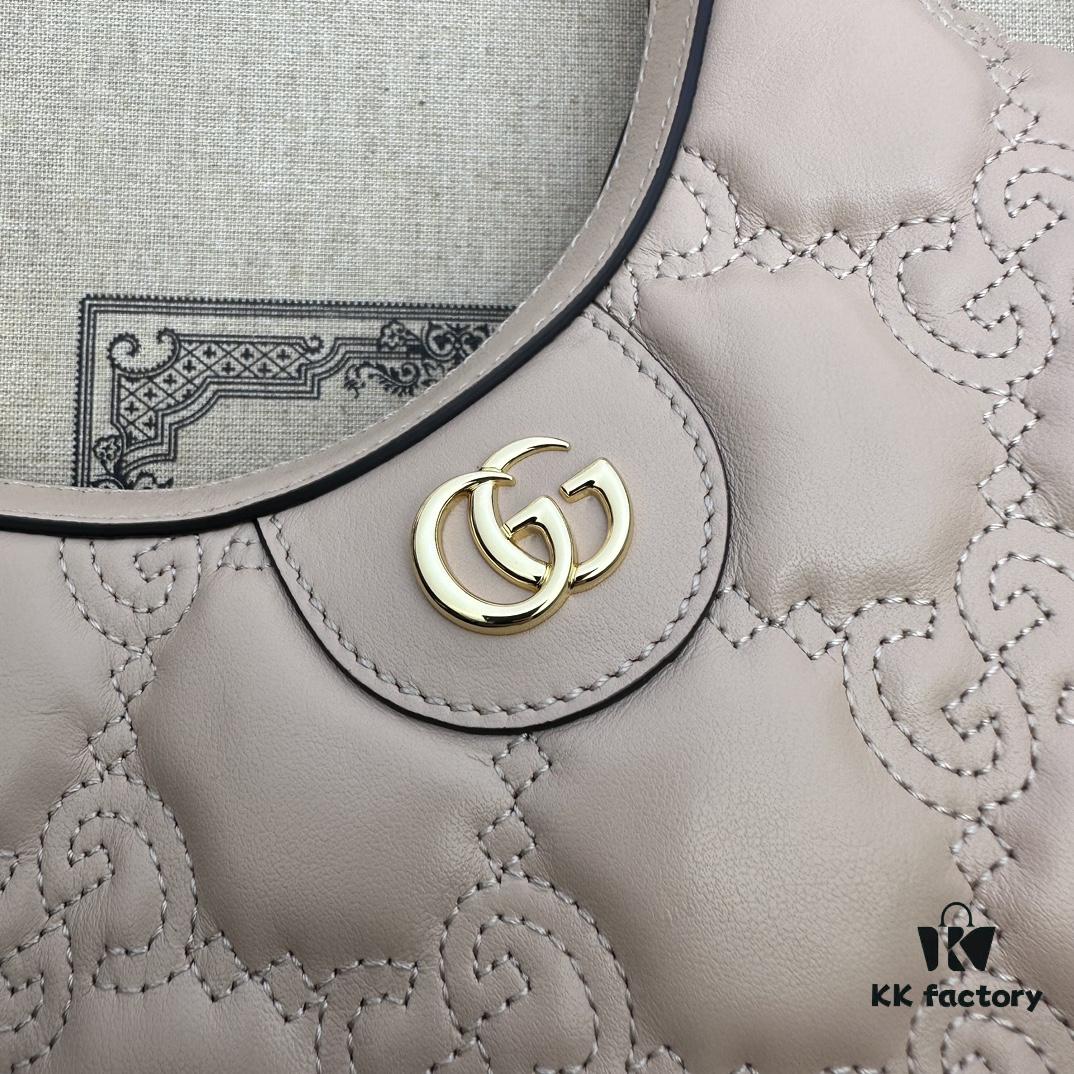 GUCCI Counter Quality, Top Original Single Item, Actual Photos! Model No. 739736 Pinkish Beige, Size: 21cm W x 14cm H x 6cm Side Width, In Stock Ready to Ship