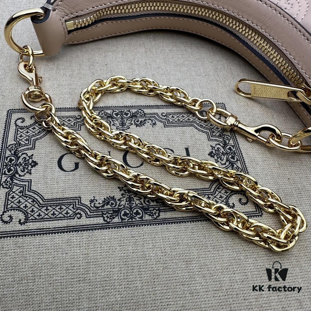 GUCCI Counter Quality, Top Original Single Item, Actual Photos! Model No. 739736 Pinkish Beige, Size: 21cm W x 14cm H x 6cm Side Width, In Stock Ready to Ship