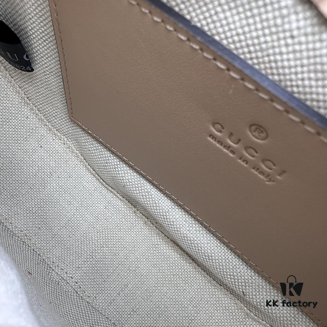 GUCCI Counter Quality, Top Original Single Item, Actual Photos! Model No. 739736 Pinkish Beige, Size: 21cm W x 14cm H x 6cm Side Width, In Stock Ready to Ship