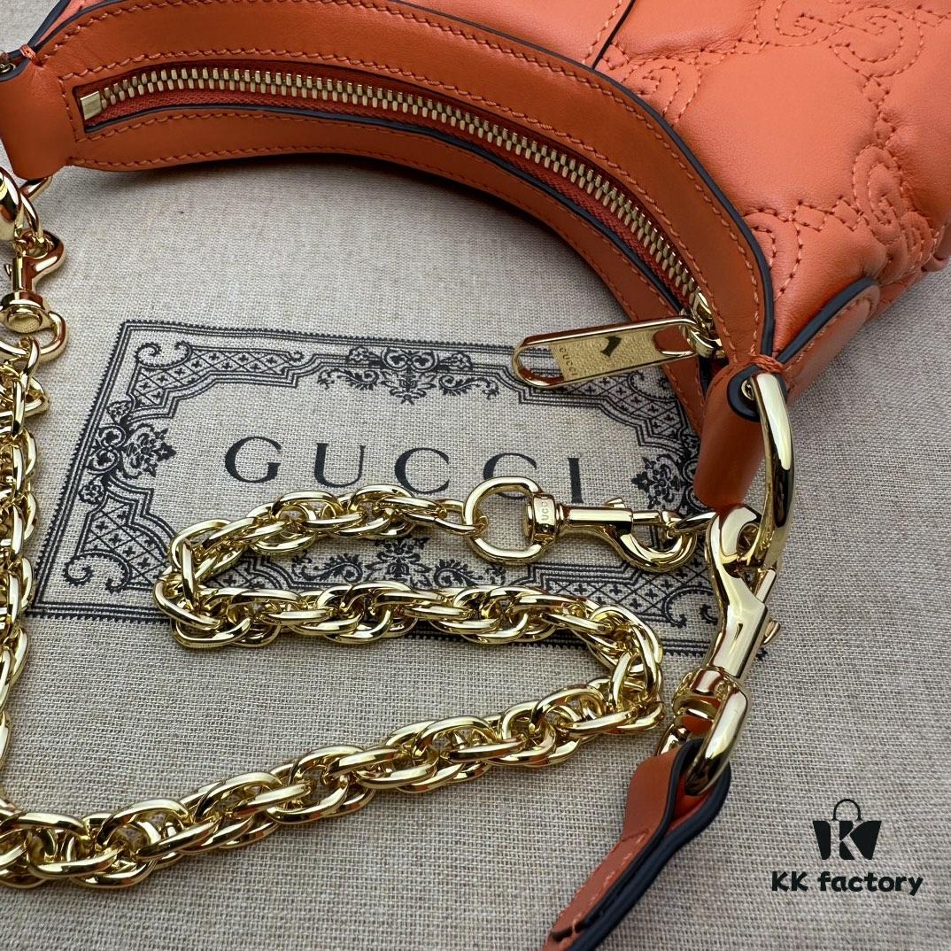 GUCCI High-End Original Stock, In-Stock Item, Real Photo, Model No. 739736 Orange, Size: 21cm (W) x 14cm (H) x 6cm (D)