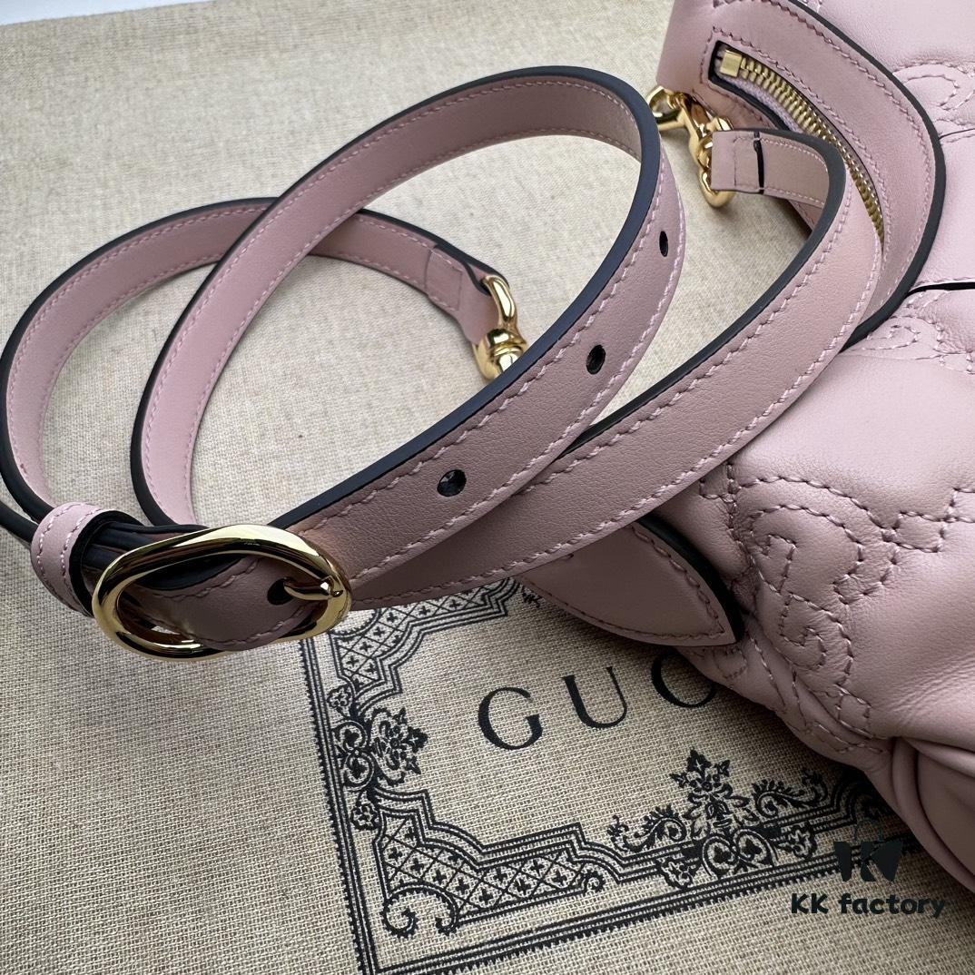 GUCCI Counter Quality, Top Original Single Item, Actual Photos! Model No. 739736 Pink, Size: 21cm W x 14cm H x 6cm D, In Stock Ready to Ship