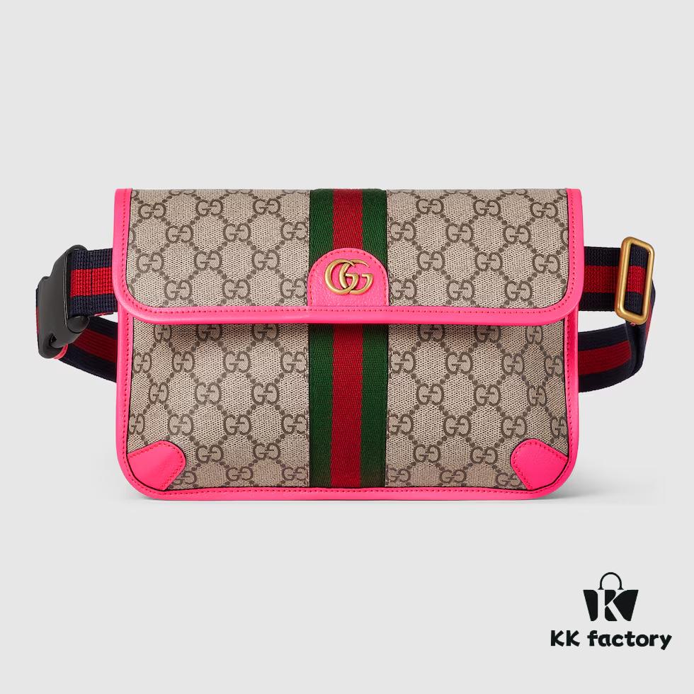 GUCCI New Arrival Authentic Quality, Top-Grade Original Order Item, Real Photo! Model No. 752597 Fluorescent Purple-Red, Size: 23.9cm (W) x 17cm (H) x 3.6cm (D), In Stock Ready to Ship