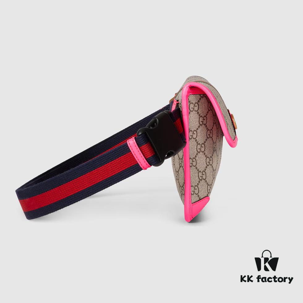 GUCCI New Arrival Authentic Quality, Top-Grade Original Order Item, Real Photo! Model No. 752597 Fluorescent Purple-Red, Size: 23.9cm (W) x 17cm (H) x 3.6cm (D), In Stock Ready to Ship