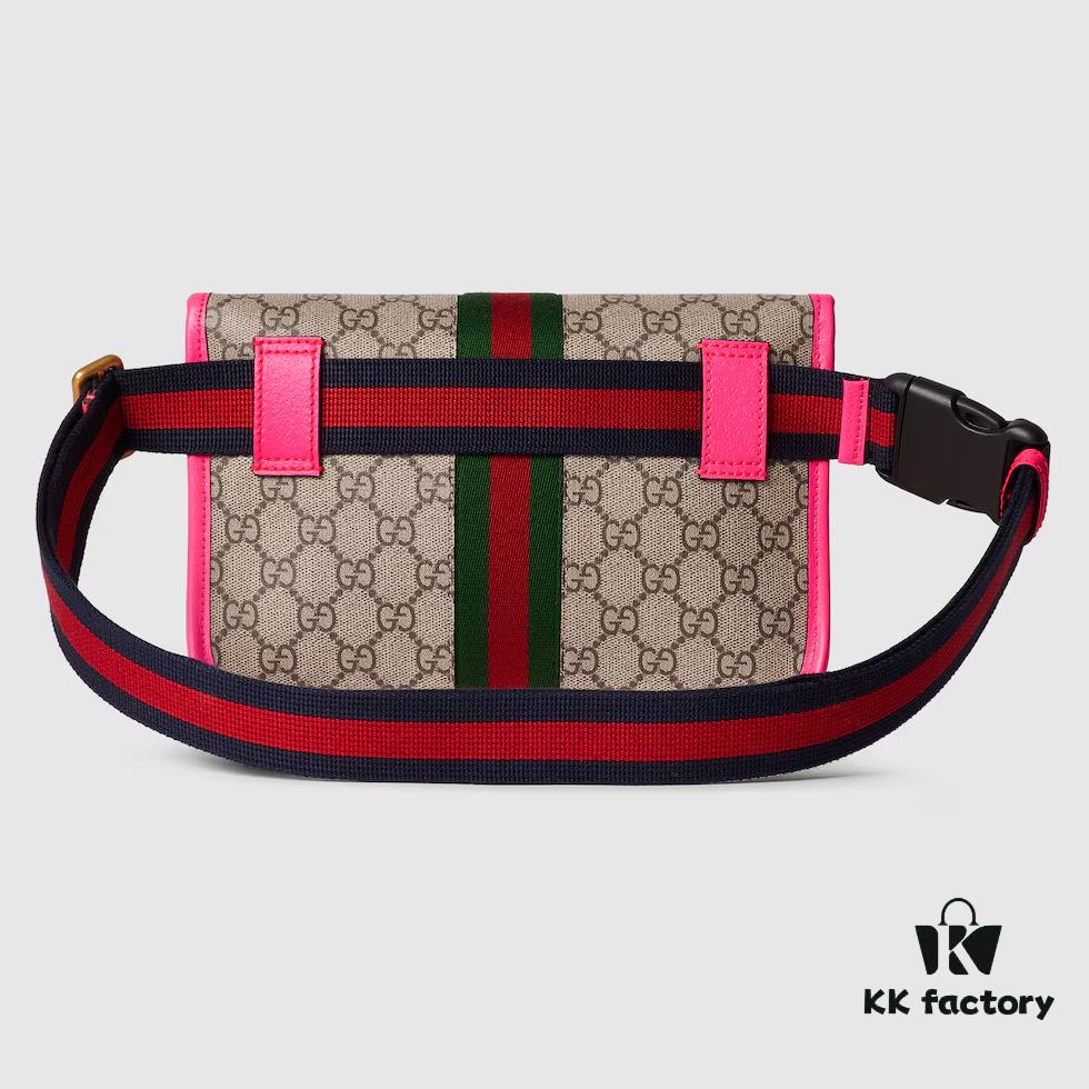 GUCCI New Arrival Authentic Quality, Top-Grade Original Order Item, Real Photo! Model No. 752597 Fluorescent Purple-Red, Size: 23.9cm (W) x 17cm (H) x 3.6cm (D), In Stock Ready to Ship