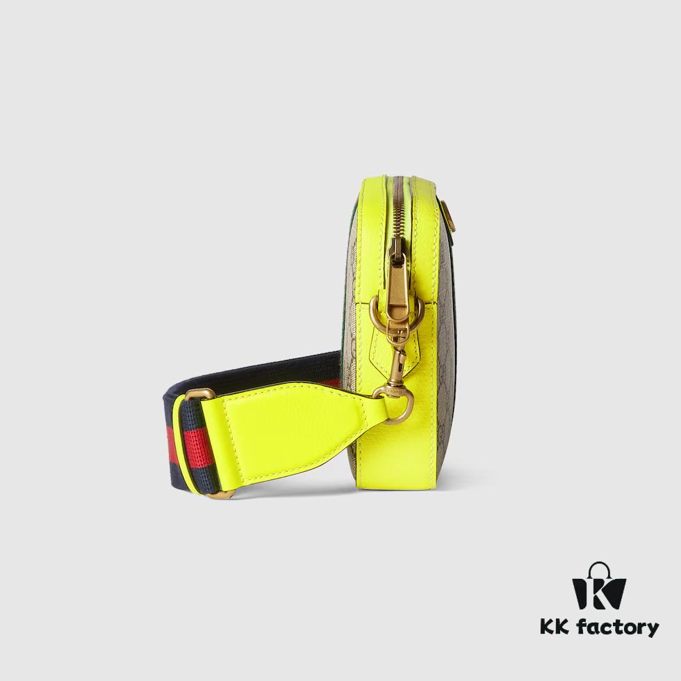 GUCCI Counter Quality, Top Original Single Item, Actual Photos! Model No. 699439 Fluorescent Yellow, Size: 23.5 x 16 x 4.5 cm (W x H x D), In Stock