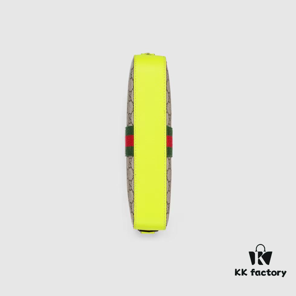 GUCCI Counter Quality, Top Original Single Item, Actual Photos! Model No. 699439 Fluorescent Yellow, Size: 23.5 x 16 x 4.5 cm (W x H x D), In Stock