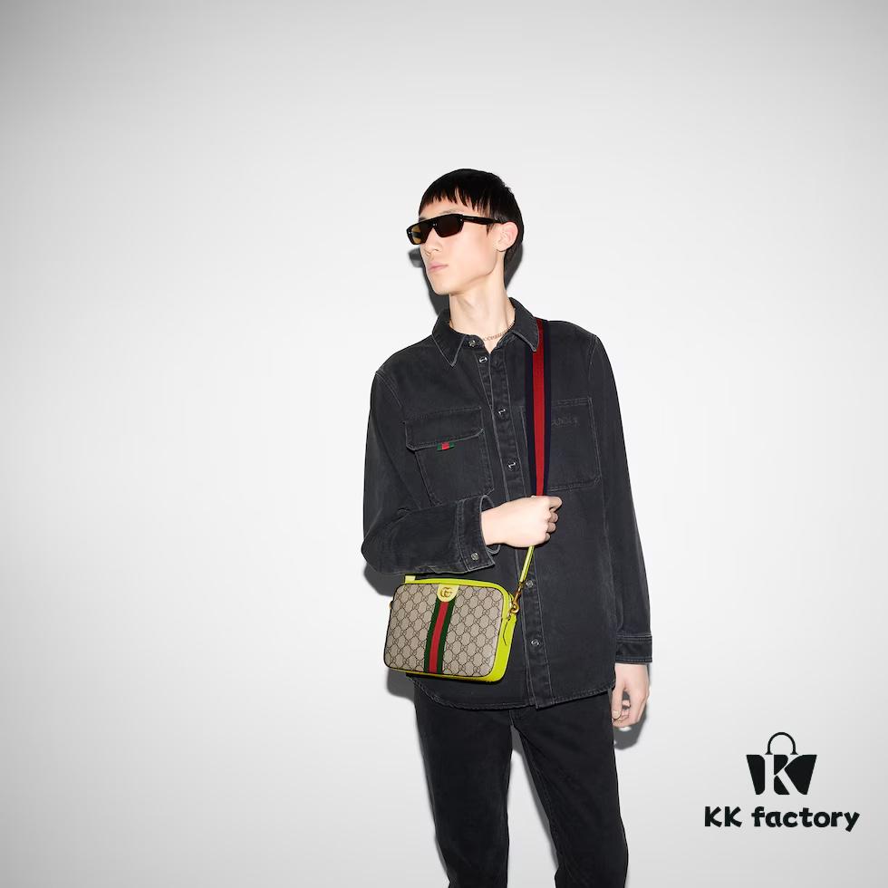 GUCCI Counter Quality, Top Original Single Item, Actual Photos! Model No. 699439 Fluorescent Yellow, Size: 23.5 x 16 x 4.5 cm (W x H x D), In Stock